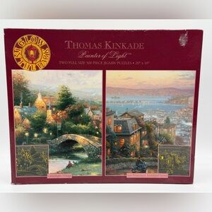 Thomas Kinkade Painter of Light Glow In The Dark Puzzle Set 2 500 Piece Puzzles